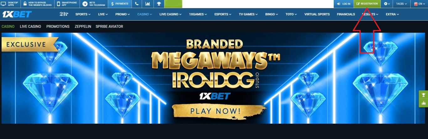 1xBet registration casino